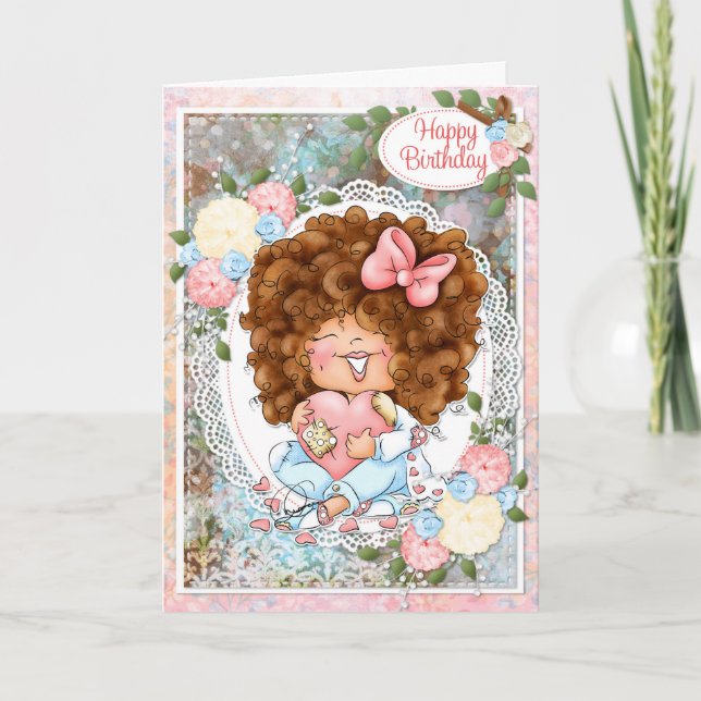 Dig Doodles Gigi Floral Birthday Card (Front)