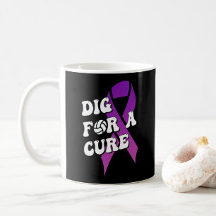 Dig For A Cure, Breast Cancer Awareness Volleyball Coffee Mug