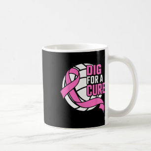 Dig For A Cure Breast Cancer Awareness Volleyball Coffee Mug