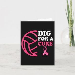Dig For A Cure Breast Cancer Awareness Volleybyll Card