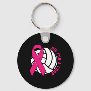 Dig For A Cure Breast Cancer Awareness Volleybyll Key Ring
