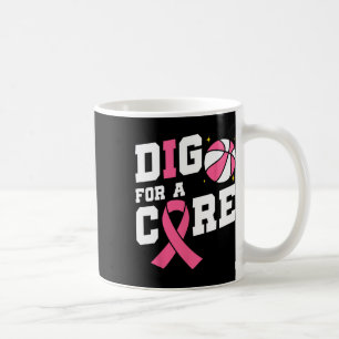 Dig For A Cure Sketll Pink Ribbon Breast Cancer Coffee Mug