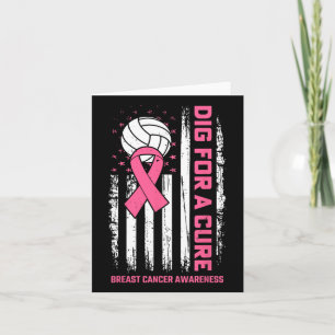 Dig For Cure Pink Ribbon Volleyball Breast Cancer Card
