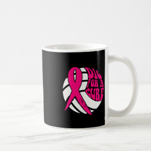 Dig For Cure Ribbon Volleyball Breast Cancer Aware Coffee Mug