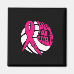 Dig For Cure Ribbon Volleyball Breast Cancer Aware Magnet