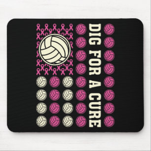 Dig For Cure Ribbon Volleyball Pink Breast Cancer  Mouse Mat
