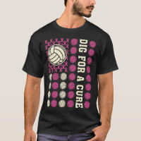 Dig For Cure Ribbon Volleyball Pink Breast Cancer 
