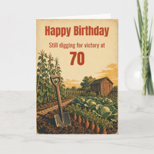 Dig For Victory 70th Birthday Allotment Card