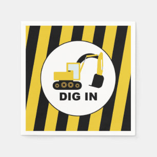 Dig In birthday party bulldozers Napkin