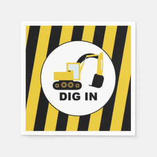 Dig In birthday party excavators Napkin