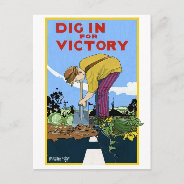 Dig In For Victory Postcard (Front)