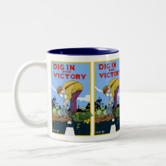 Dig In For Victory Two-Tone Coffee Mug