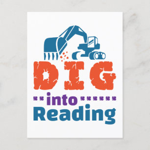 Dig Into Reading Teacher Librarian Library Postcard