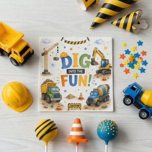 Dig Into The Fun Construction Birthday Napkin