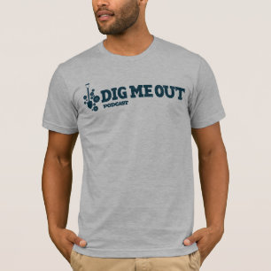 Dig Me Out Blue Horizontal Logo on Grey Heather T-Shirt