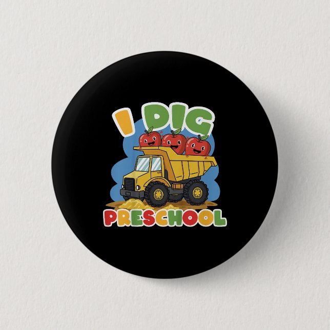 Dig Preschool First Day Back To School Students Te 6 Cm Round Badge (Front)