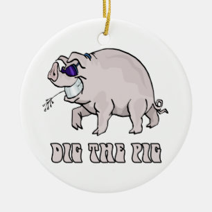 Dig the Pig Ceramic Tree Decoration