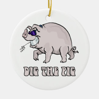 Dig the Pig Ceramic Tree Decoration