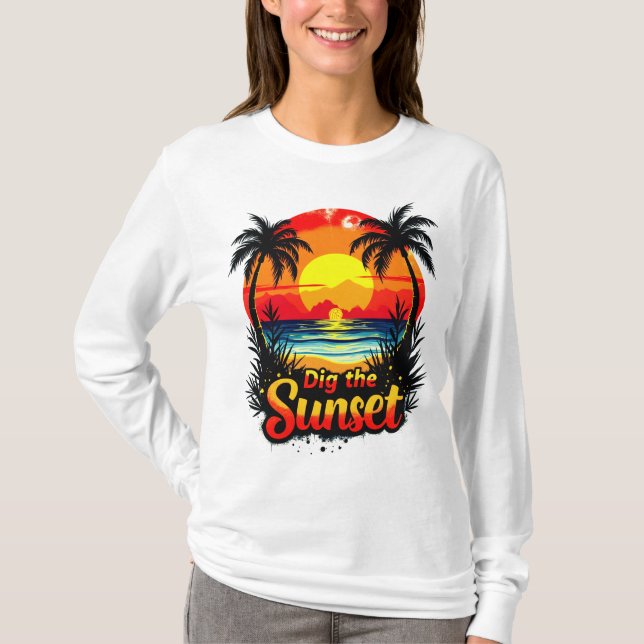 Dig the Sunset Volleyball tee – Perfect for fans (Front)