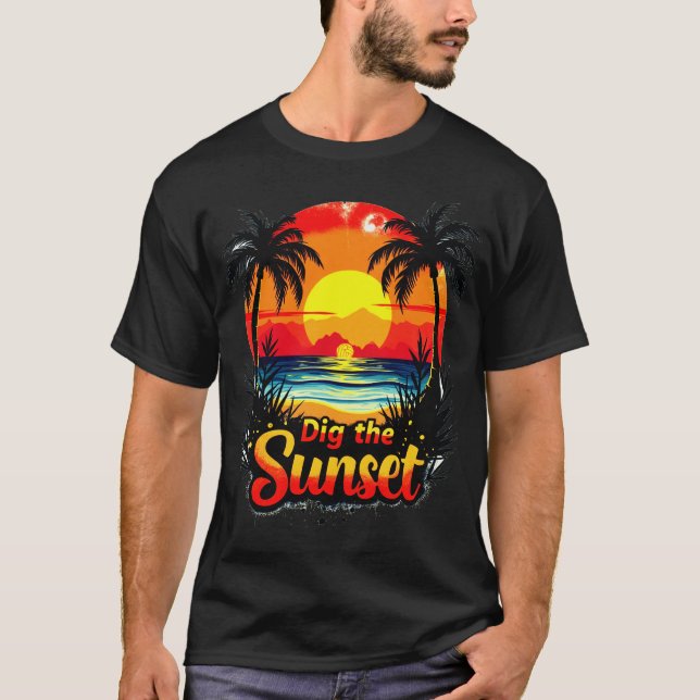 Dig the Sunset Volleyball tee – Perfect for fans (Front)