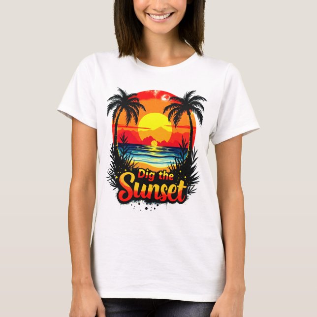 Dig the Sunset Volleyball tee – Perfect for fans (Front)