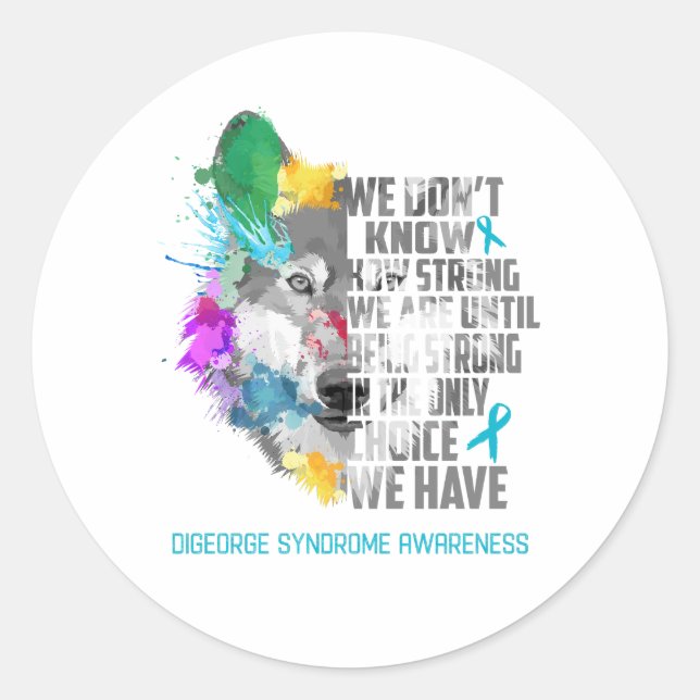 Digeorge Syndrome Awareness Ribbon Support Gifts Classic Round Sticker (Front)