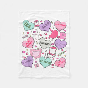 Digestive Divas Gastroenterology Nurse Valentine E Fleece Blanket