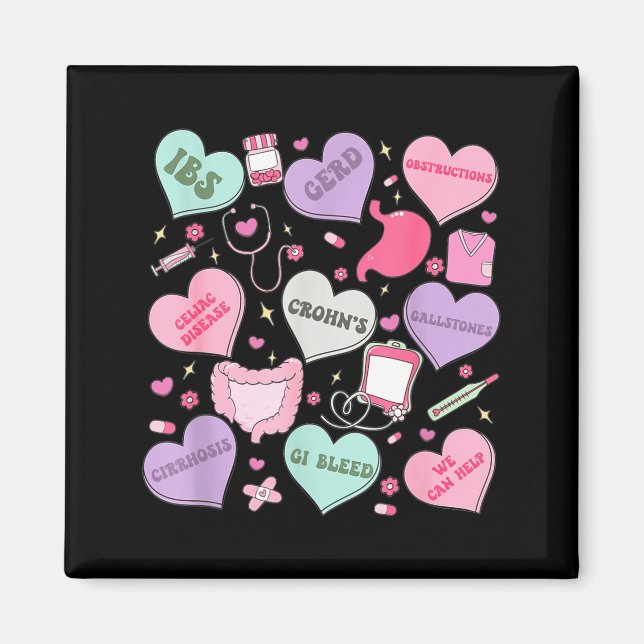 Digestive Divas Gastroenterology Nurse Valentine E Magnet (Front)