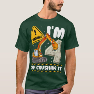 Digger Builder Construction Truck 4th Birthday 4 Y T-Shirt