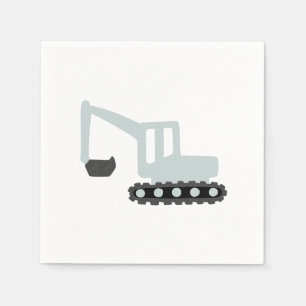 Digger Construction Birthday Party Minimal Napkin