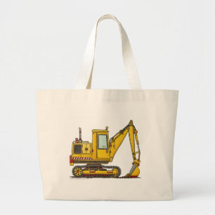 Digger Shovel Construction Bags/Totes Large Tote Bag
