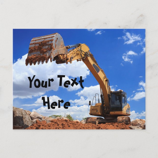 Digger Tractor Custom Message Postcard (Front)