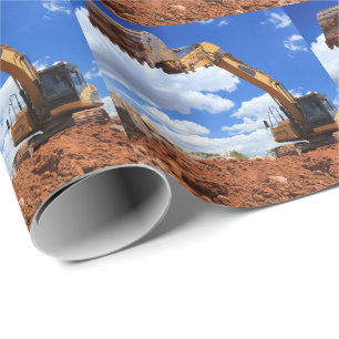 Digger Tractor Photo Wrapping Paper