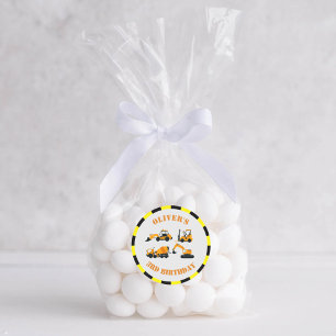 Diggers Construction Party Circle Sticker