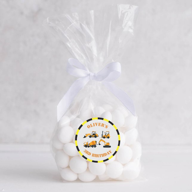 Diggers Construction Party Circle Sticker (Creator Uploaded)