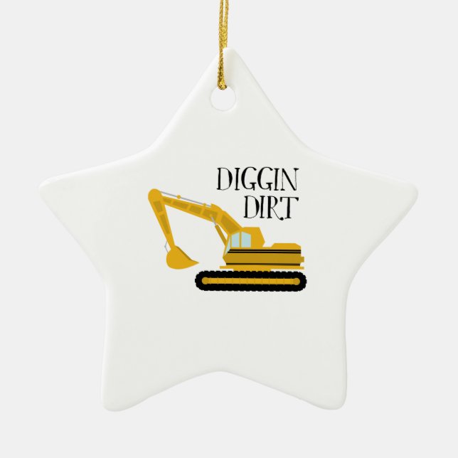 Diggin Dirt Ceramic Tree Decoration (Front)