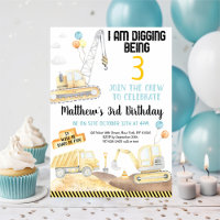 Digging Being Three Construction Birthday