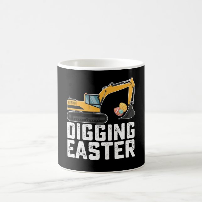 Digging Easter Excavator Egg Hunt Funny Coffee Mug (Center)