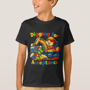 Digging for acceptance autism awareness cute guine T-Shirt