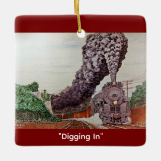 "Digging In" by Tom Rock Ceramic Ornament