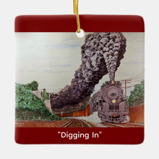 "Digging In" by Tom Rock Ceramic Ornament (Front)