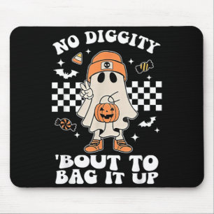 Diggity Bout To Bag Up Halloween Spooky Ghost Mouse Mat