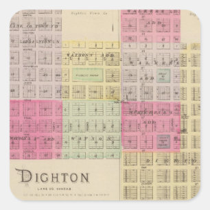 Dighton, La Ness, Sharon Springs, Kansas Square Sticker