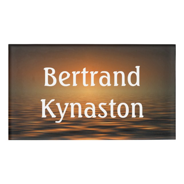 DigiART - OCEAN SUNSET + your Name Tag (Front)