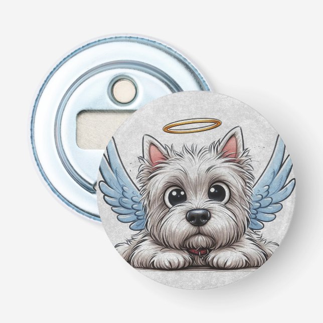 DigiPups West Highland Terrier Dog Beach Scene Bottle Opener (Front)