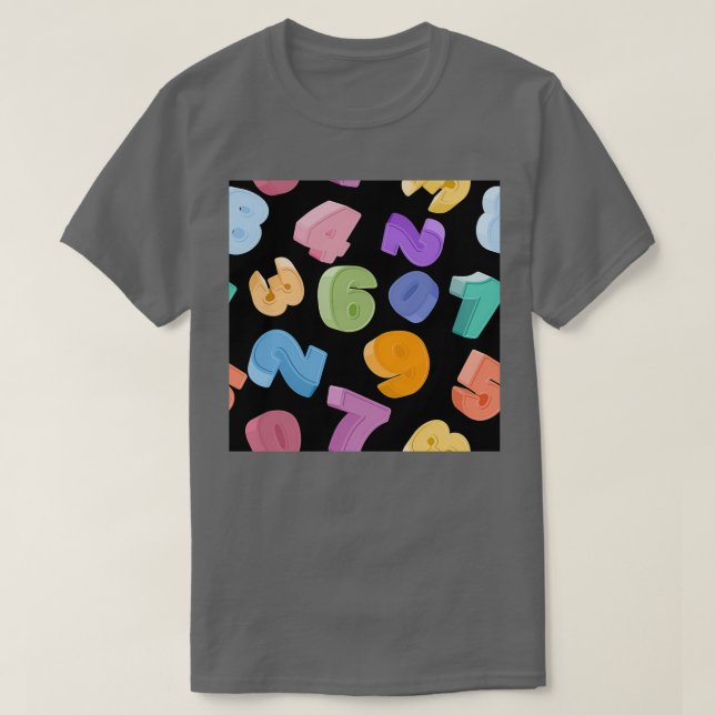digit numbers with black background design T-Shirt (Design Front)