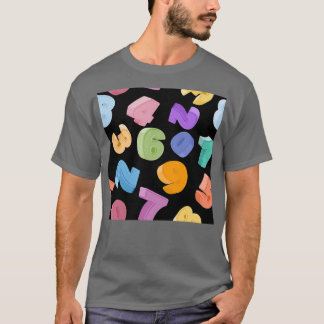digit numbers with black background design T-Shirt