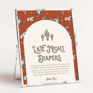 Digital 8x10 Western Late Night Diapers Sign