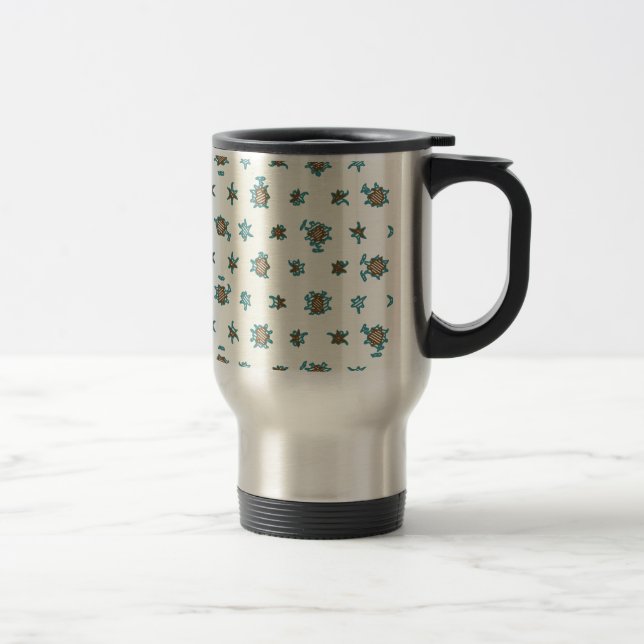 Digital abstract background.Geometric pattern Travel Mug (Right)