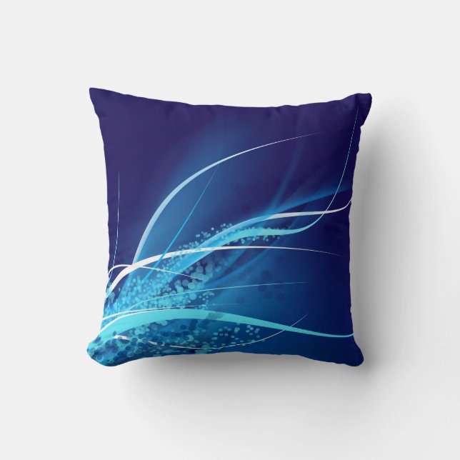 Digital Abstract Blue Designer pillow (Front)